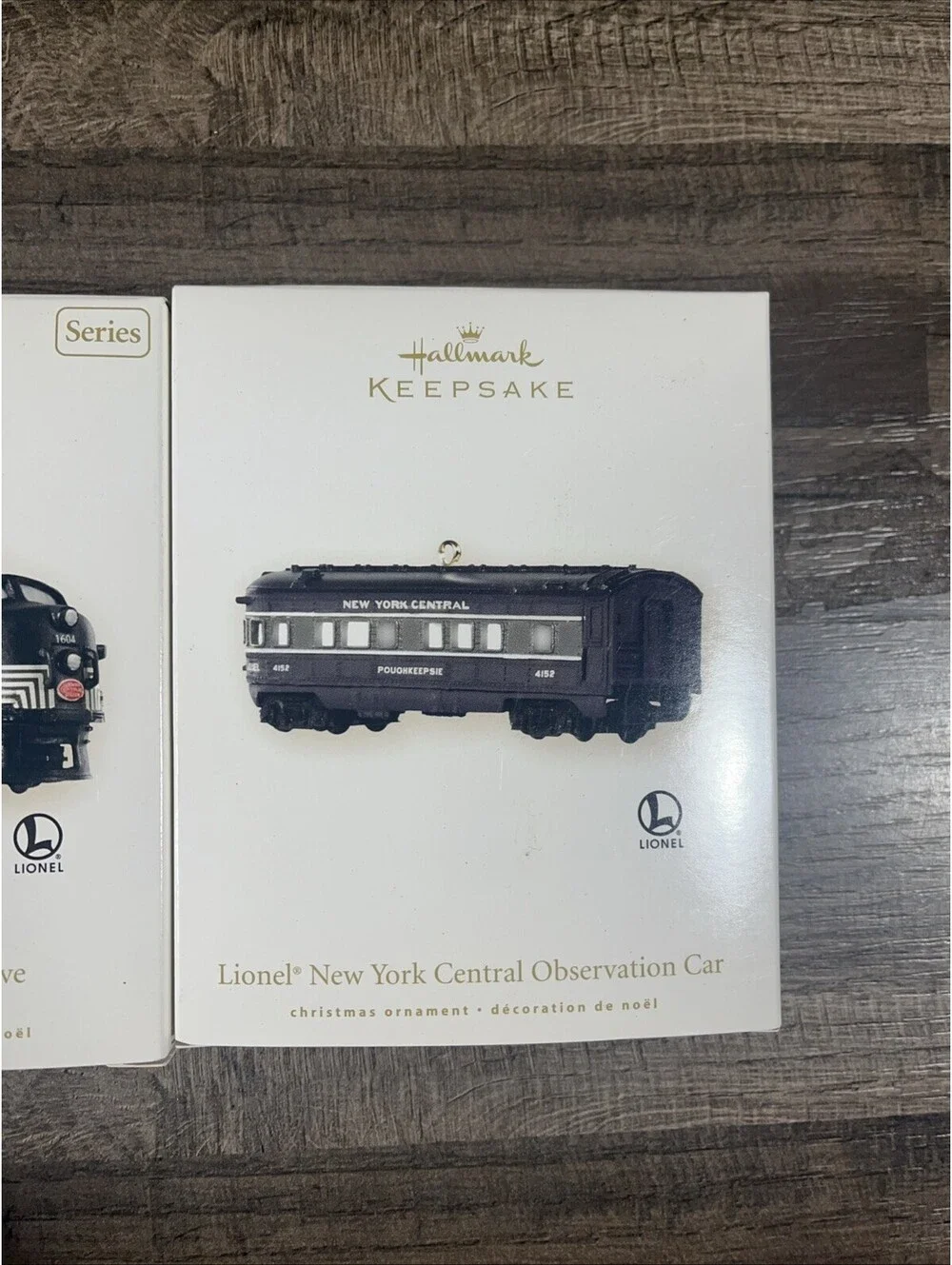 Lot of 3 Hallmark Keepsake Ornaments Lionel NY Central Locomotive/Passenger Cars